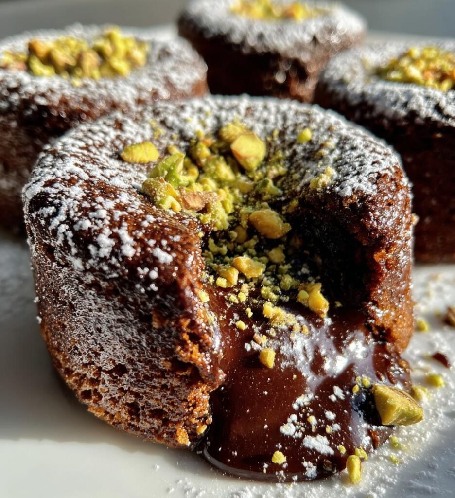 Pistachio Chocolate Lava Cakes