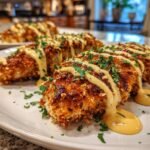 Pretzel Chicken with Mustard Cheddar Sauce
