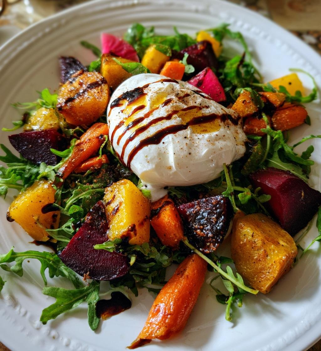 Roasted Beets And Carrots With Burrata Salad - detail 1