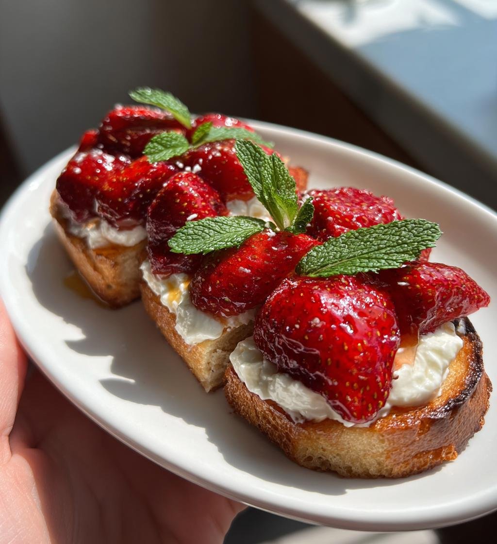 Roasted Strawberry Whipped Ricotta Toast - detail 1