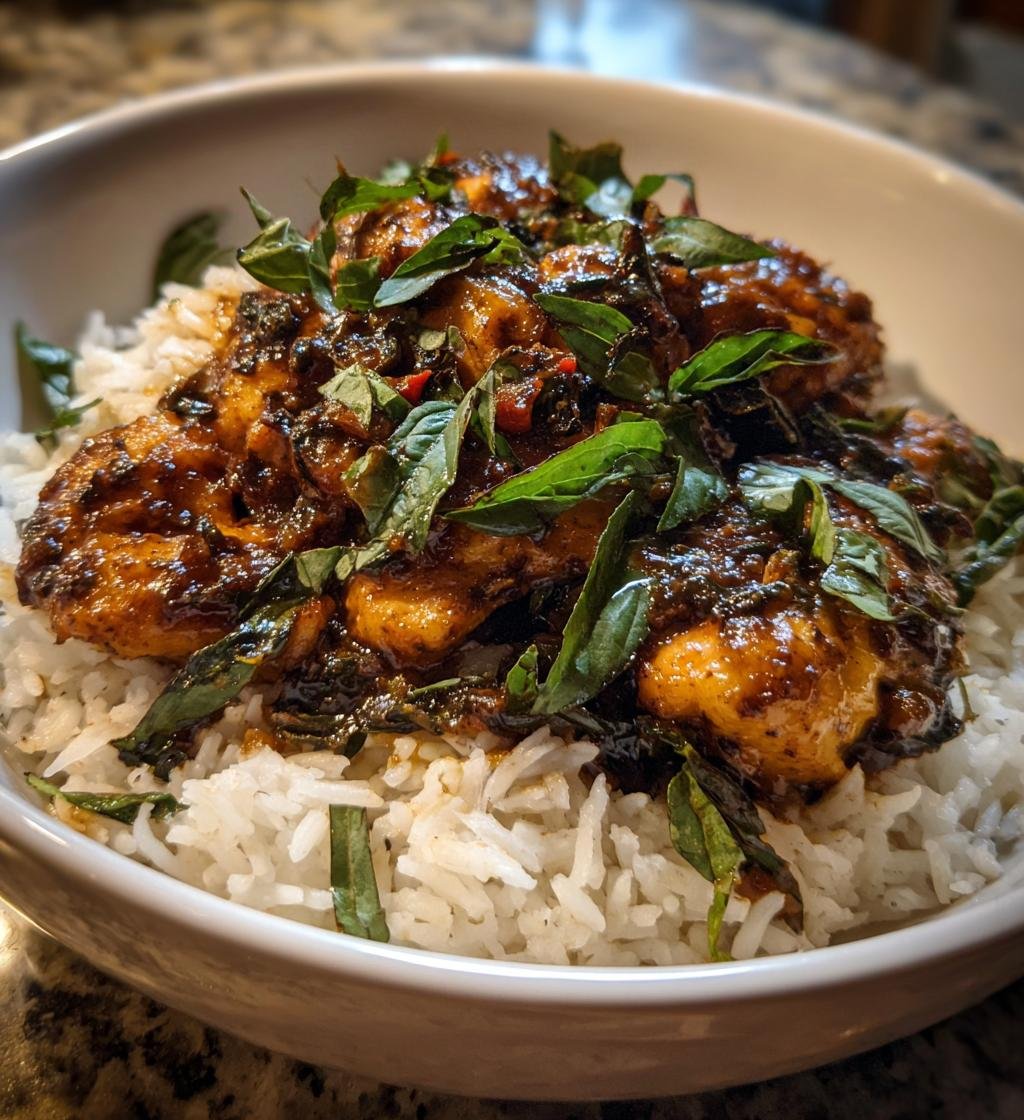 Spiced Coconut Basil Chicken With Rice - detail 1