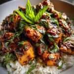 Spiced Coconut Basil Chicken With Rice