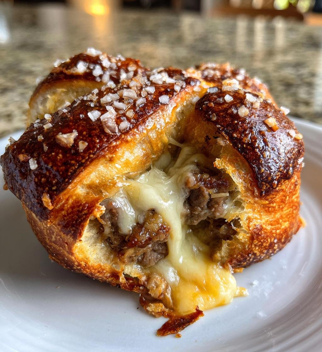 Steak Cheese Pretzels