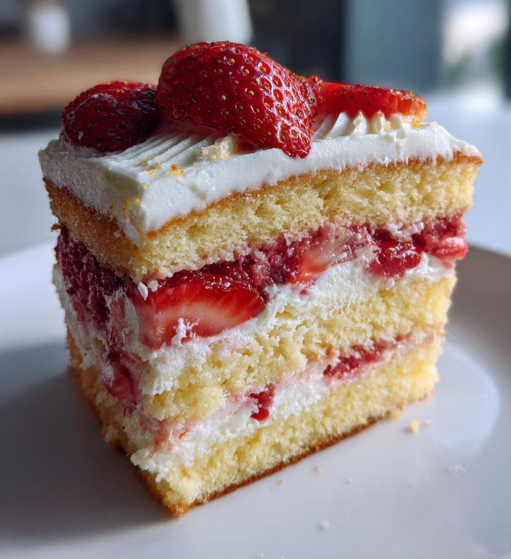 Strawberry Cream Layer Cake - detail 1