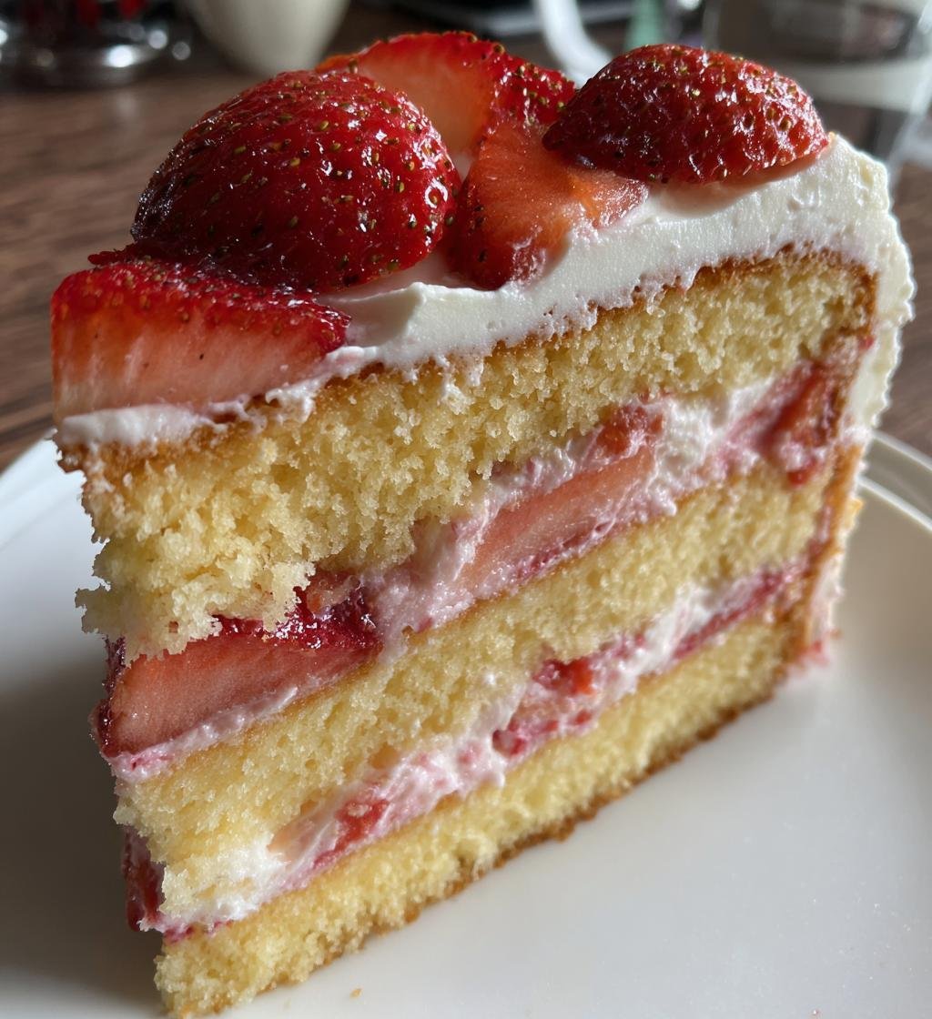 Strawberry Cream Layer Cake