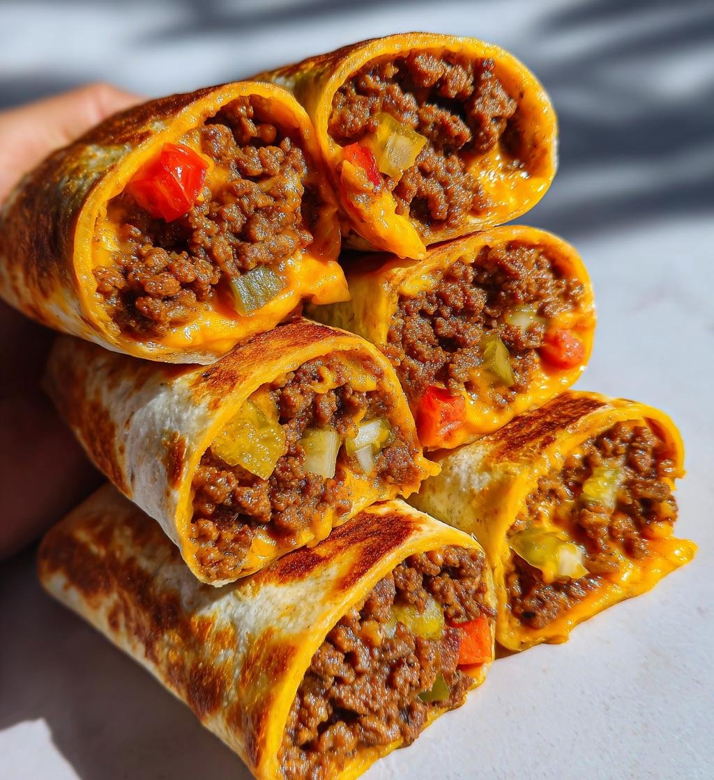 Air Fryer Cheeseburger Wraps - detail 1