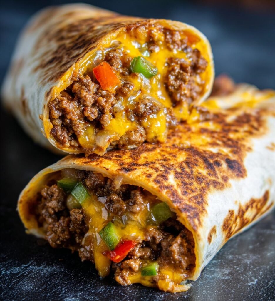 Air Fryer Cheeseburger Wraps