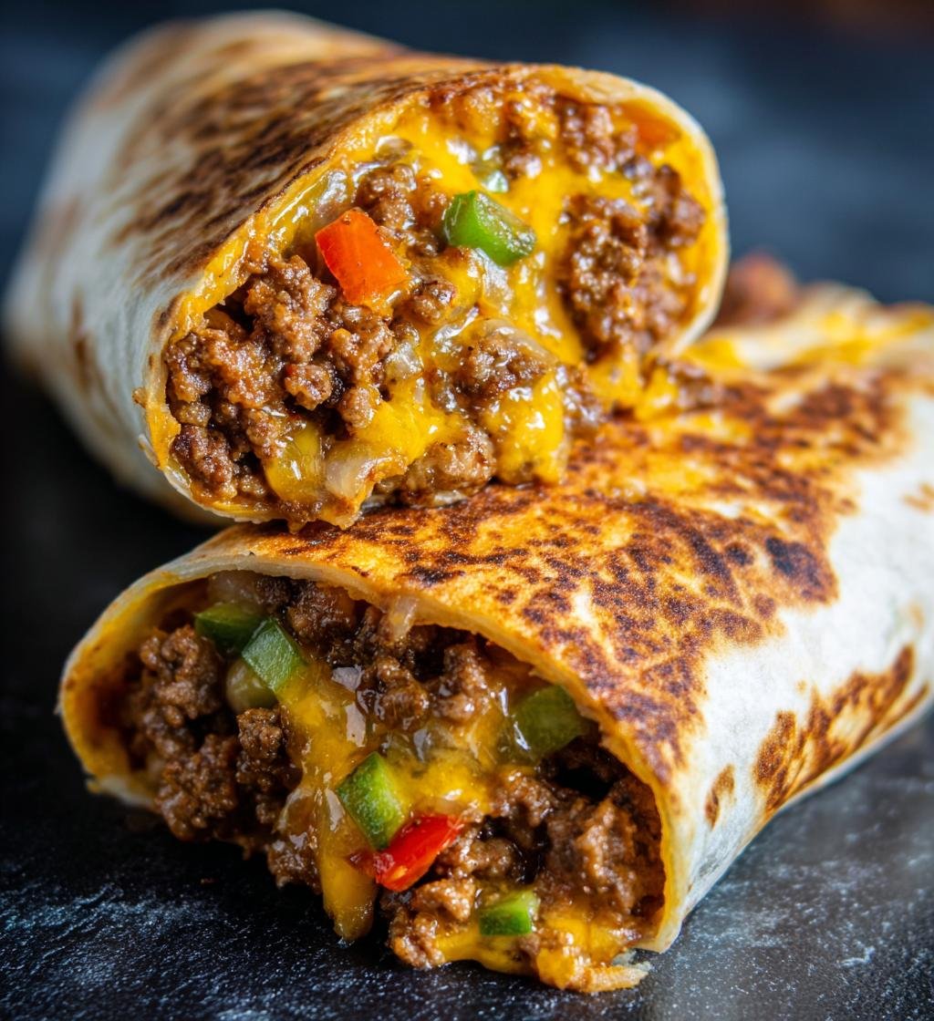 Air Fryer Cheeseburger Wraps