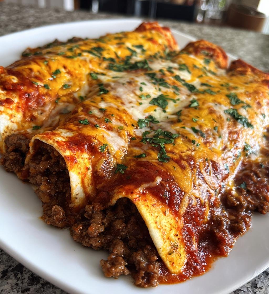 Beef Enchiladas with Homemade Red Sauce