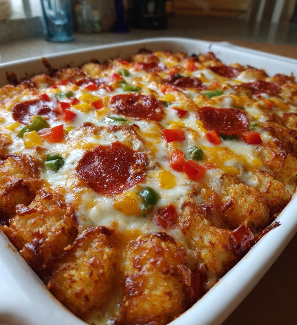 Cheesy Pizza Tot Casserole - detail 1