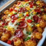 Cheesy Pizza Tot Casserole