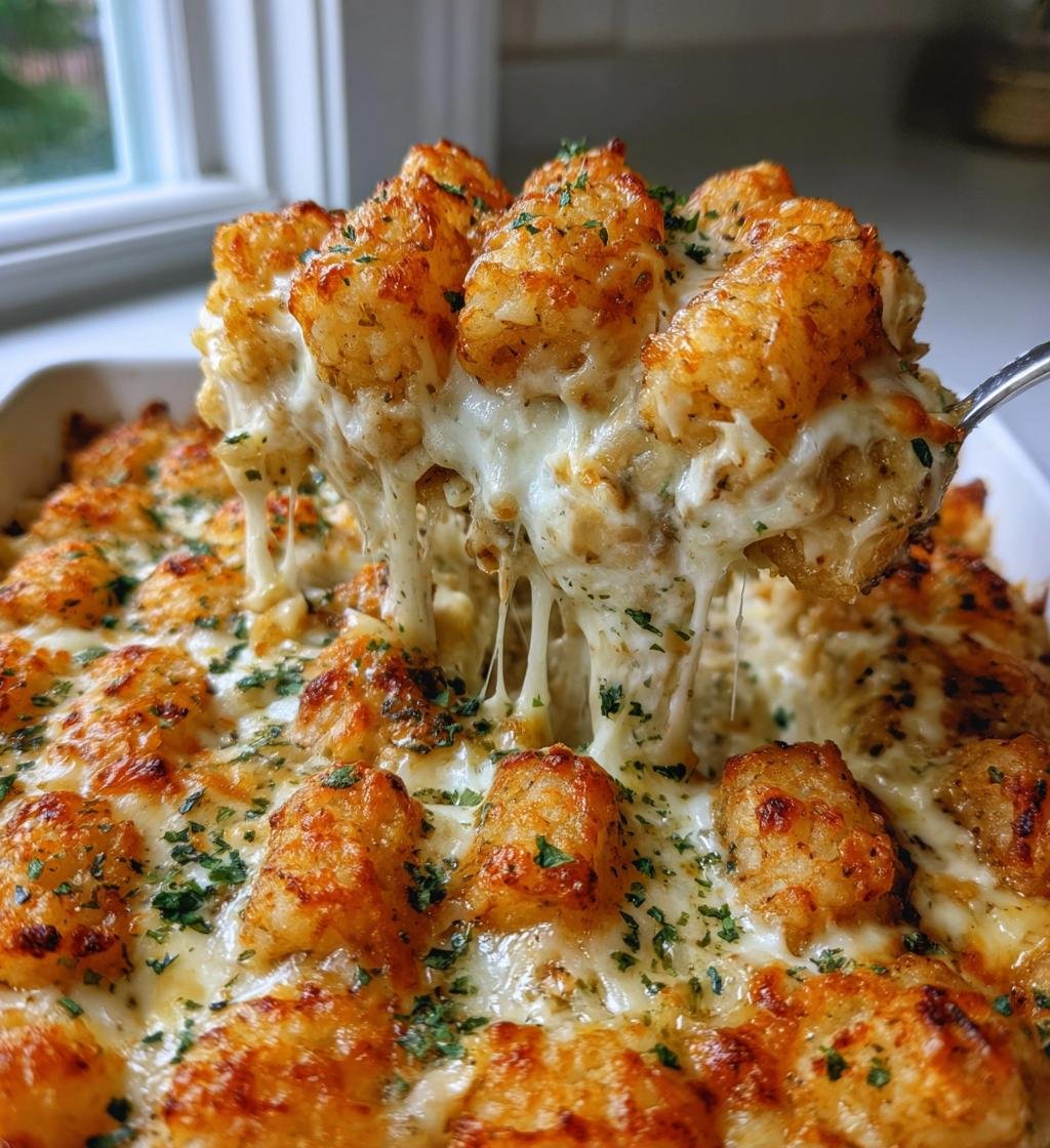 Chicken Alfredo Tater Tot Casserole - detail 1