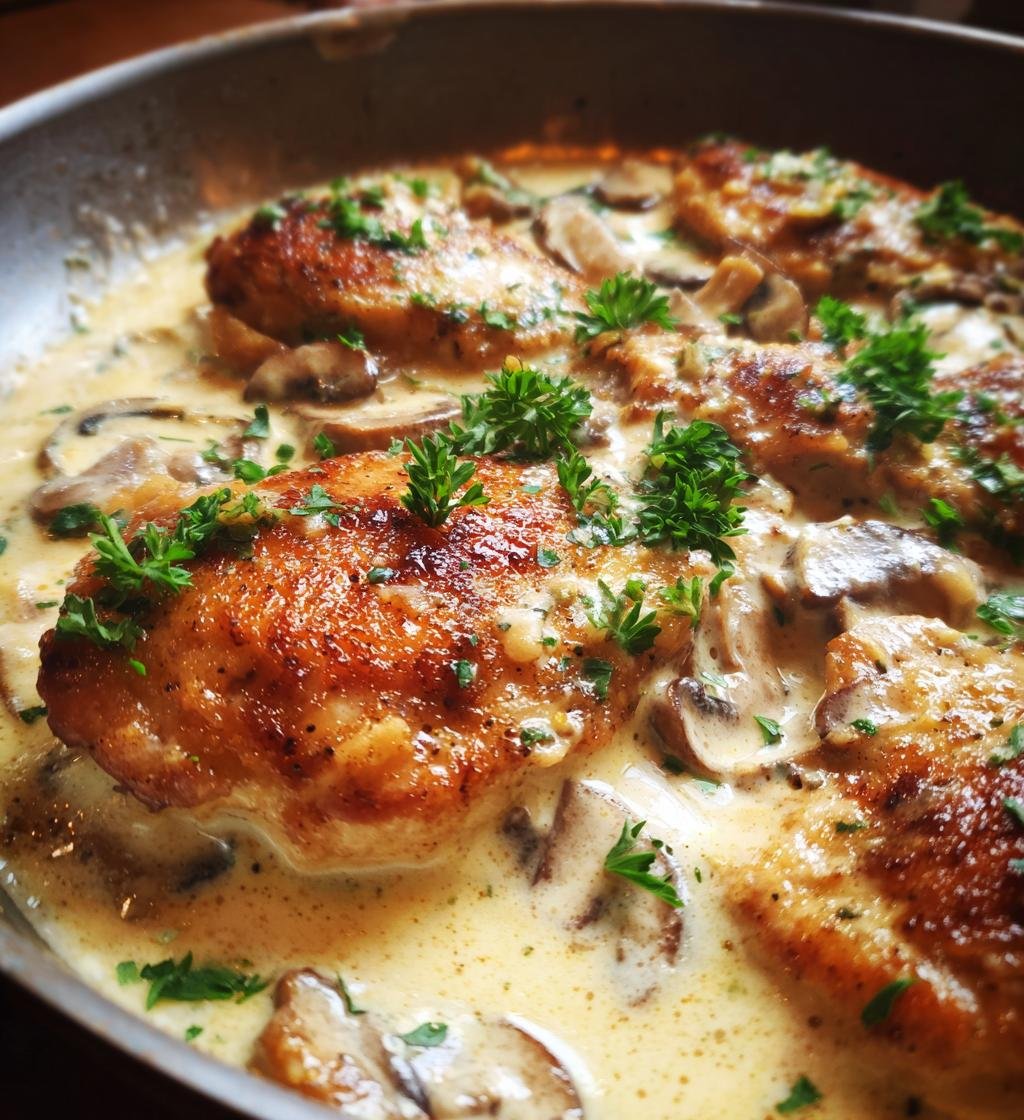 Chicken In a Creamy Asiago Mushroom Sauce - detail 1