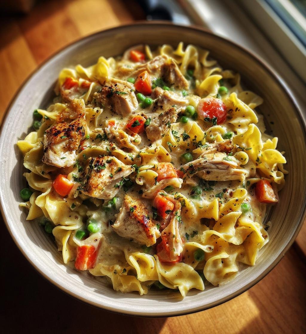 Chicken Pot Pie Noodle Skillet