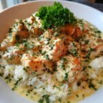 Chicken Scampi with Creamy Garlic Parmesan Rice