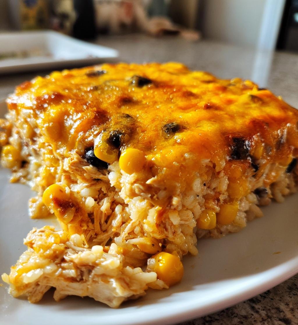Chicken and Rice Queso Casserole