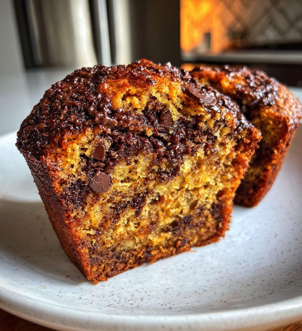 Chocolate Banana Oatmeal Muffins