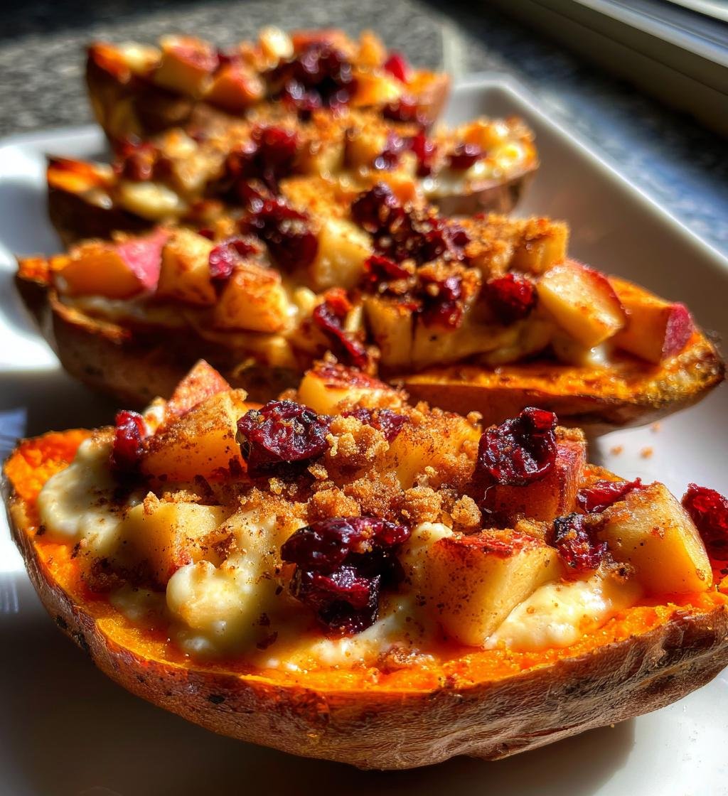 Cranberry Apple Twice-Baked Sweet Potatoes