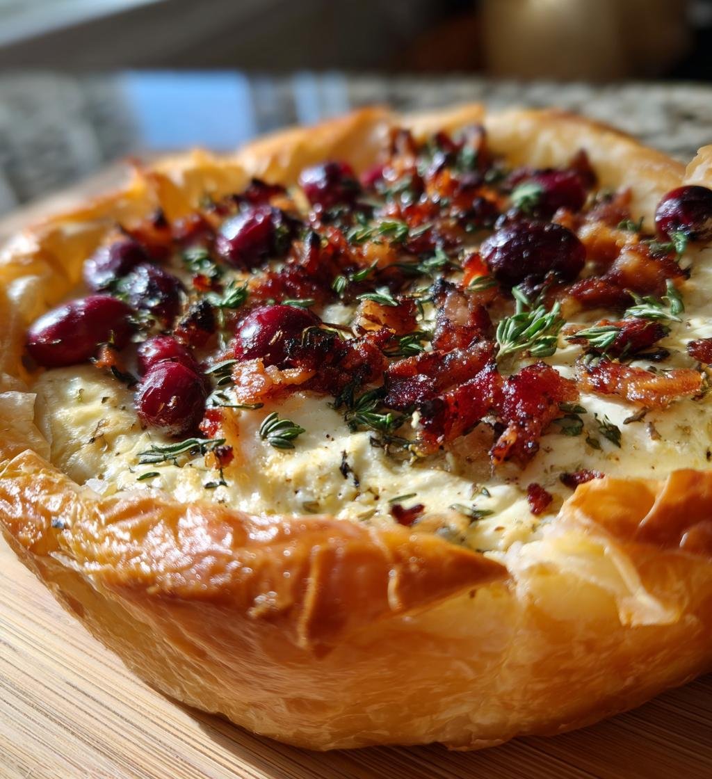 Cranberry Brie Tart with Pancetta & Thyme - detail 1