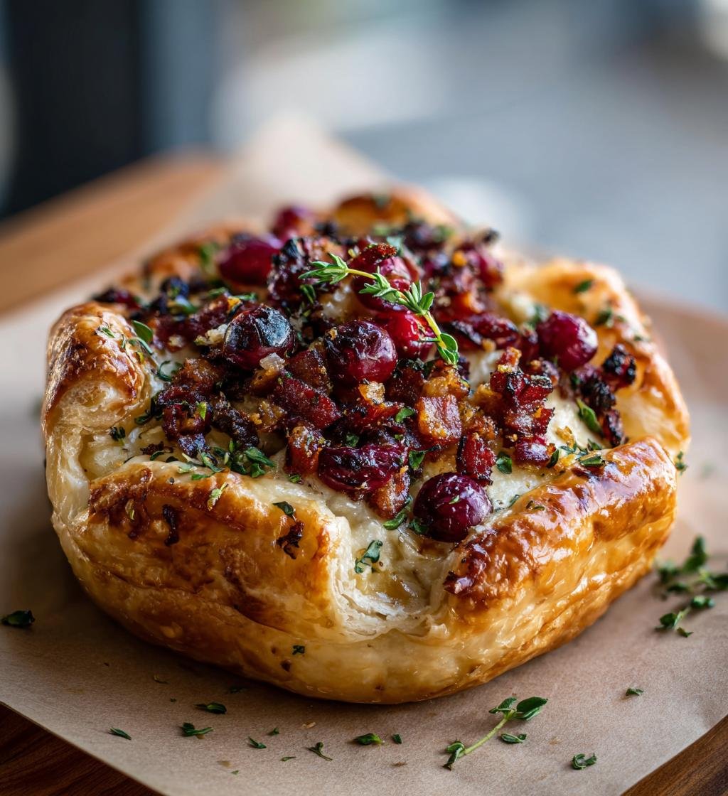 Cranberry Brie Tart with Pancetta & Thyme