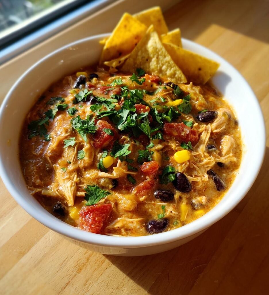 Creamiest Crockpot Cream Cheese Chicken Chili