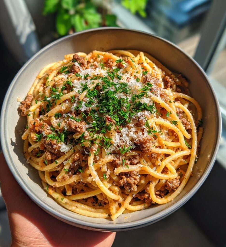 Creamy High Protein Beef Pasta
