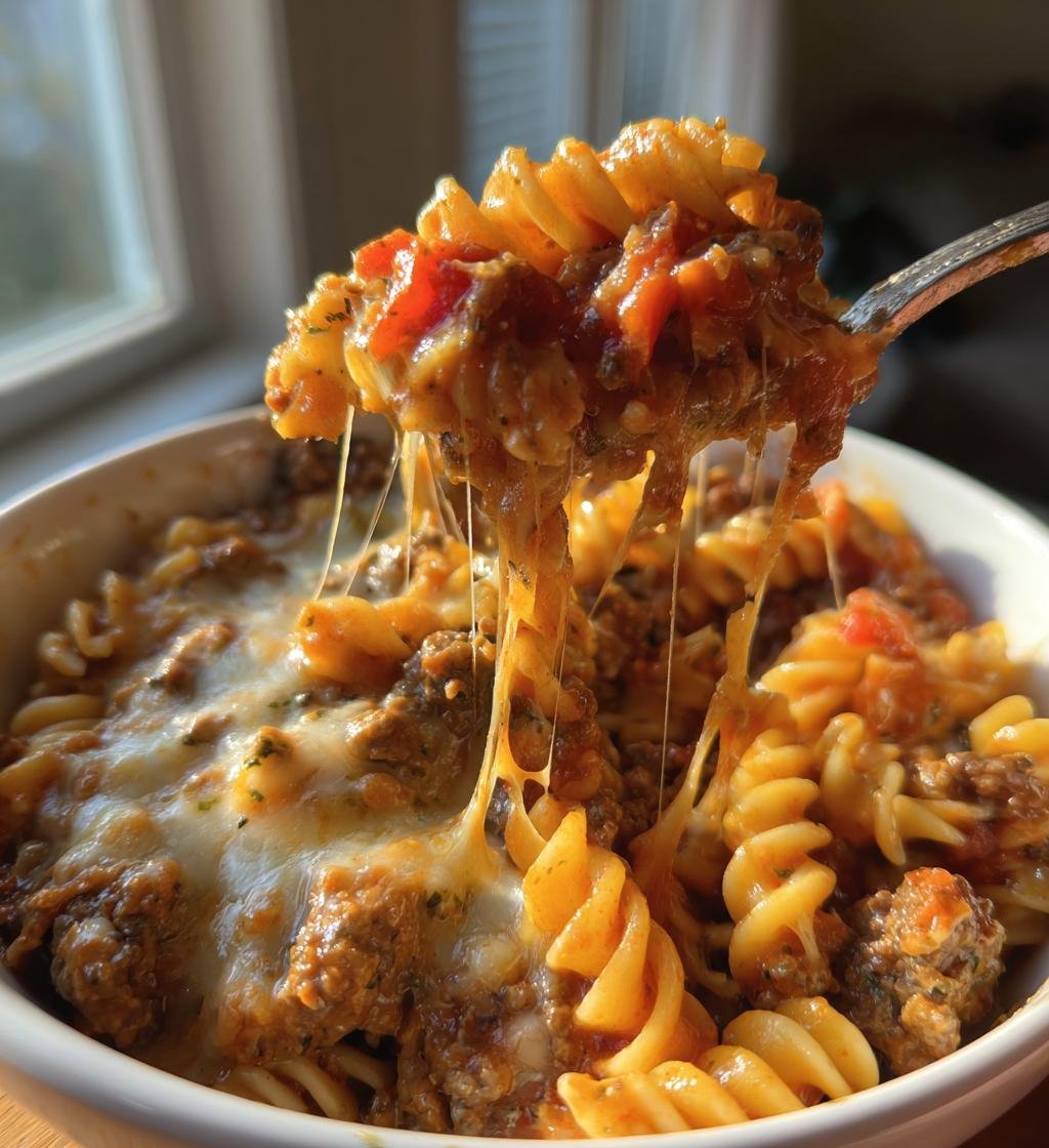 Creamy Rotel Pasta with Ground Beef