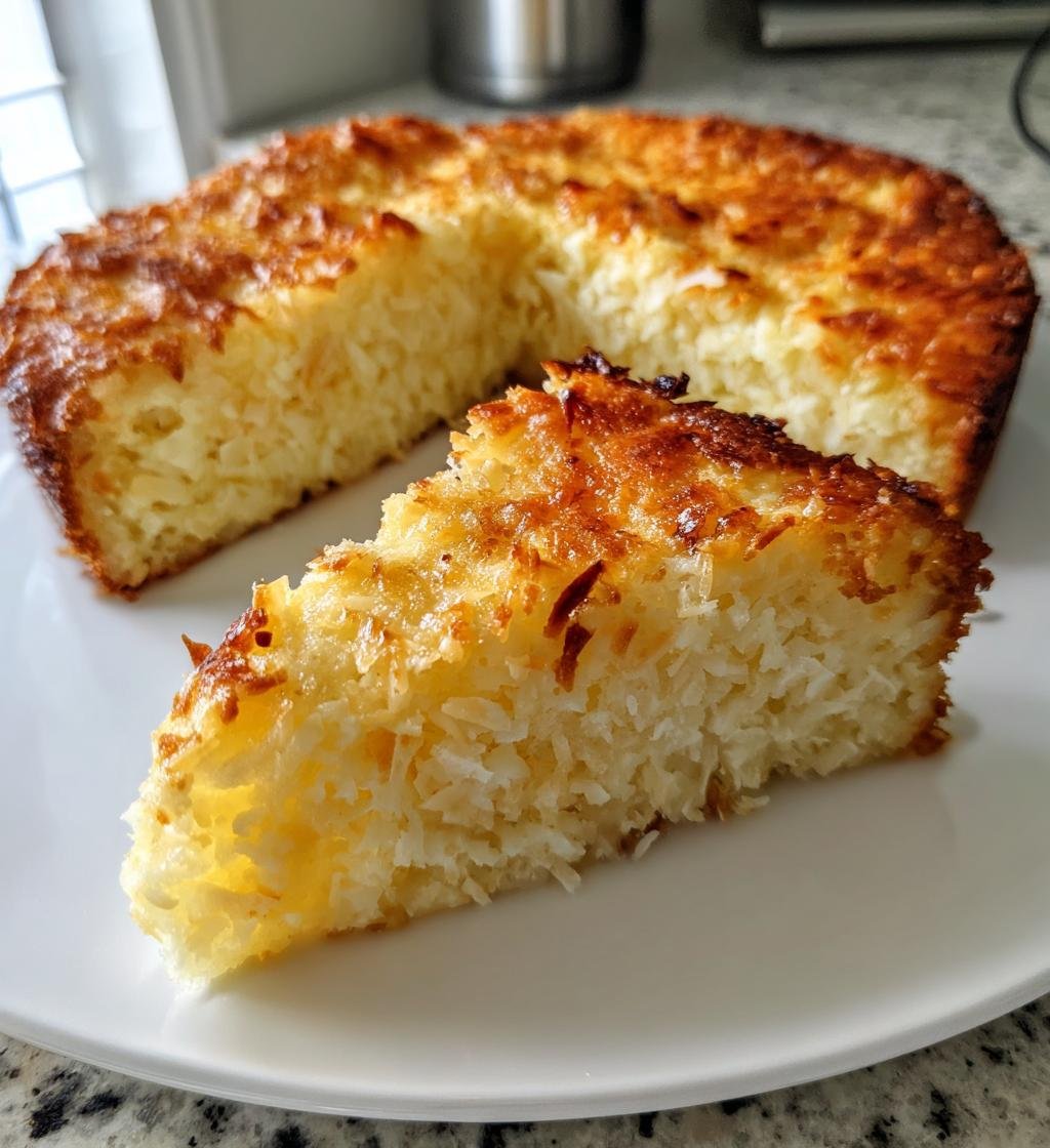 Crustless Coconut Pie - detail 1