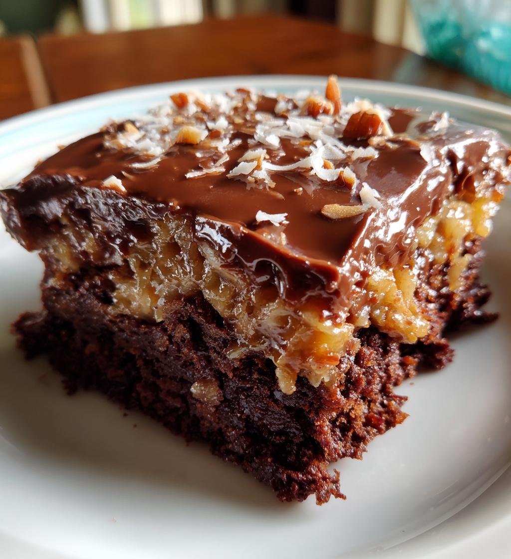 Easy German Chocolate Poke Cake - detail 1