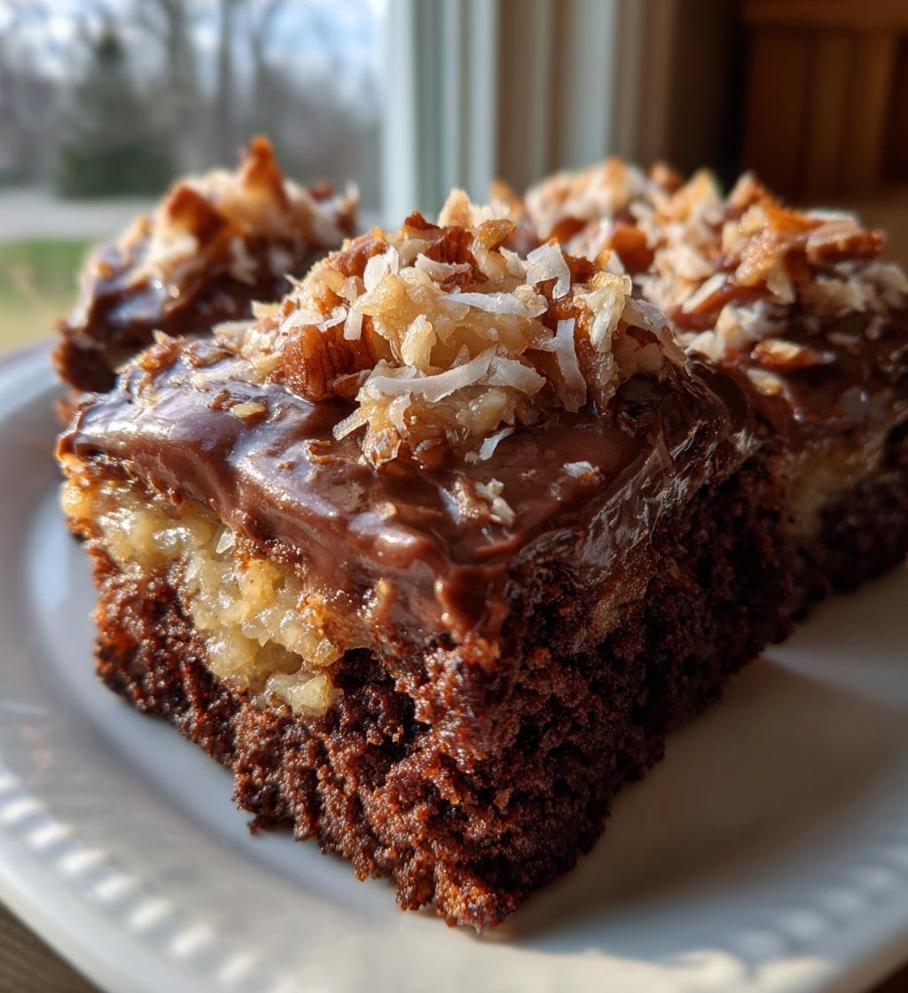 Easy German Chocolate Poke Cake