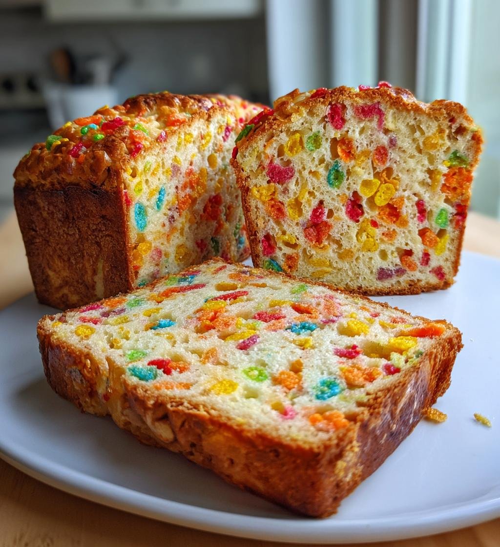 Fruity Pebbles Breakfast Bread