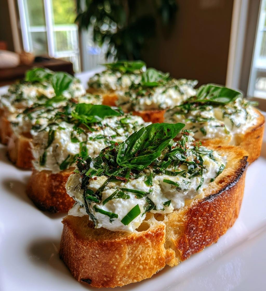 Garlic Herb Goat Cheese Bruschetta