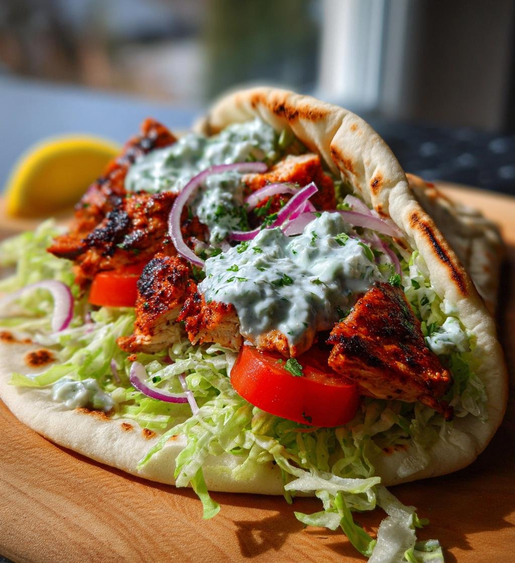 Greek Chicken Gyros with Lemon-Herb Marinade and Tzatziki - detail 1