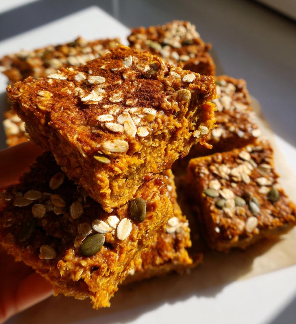 Healthy Pumpkin Oatmeal Bars - detail 1