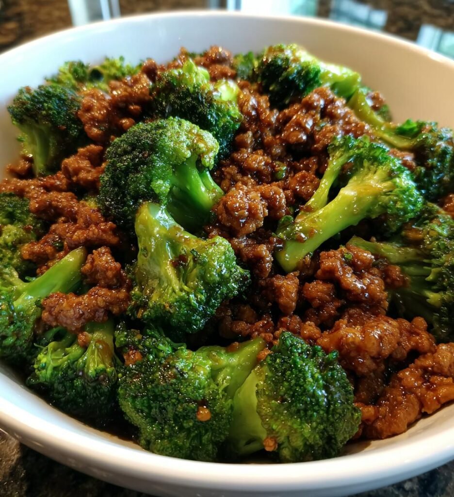 Honey Garlic Ground Beef and Broccoli
