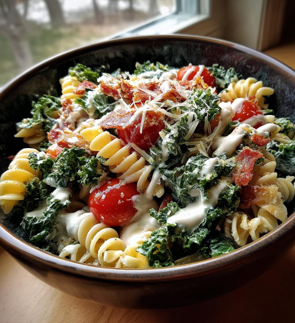Kale Caesar Pasta Salad - detail 1