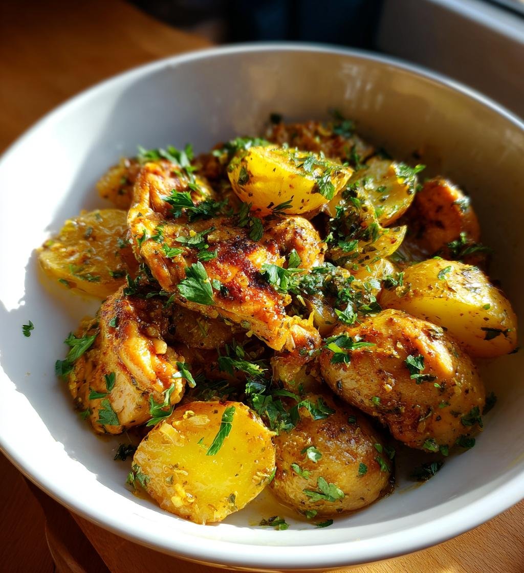 Lemon Garlic Butter Chicken Potatoes Skillet