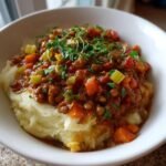 Lentil Stew Over Mashed Potatoes