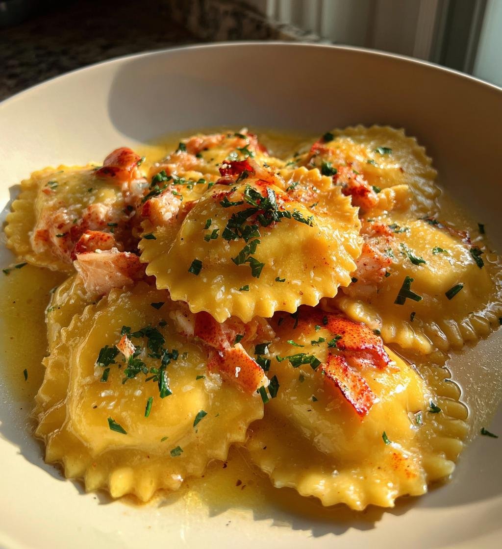 Lobster Ravioli in Lemon Butter Sauce