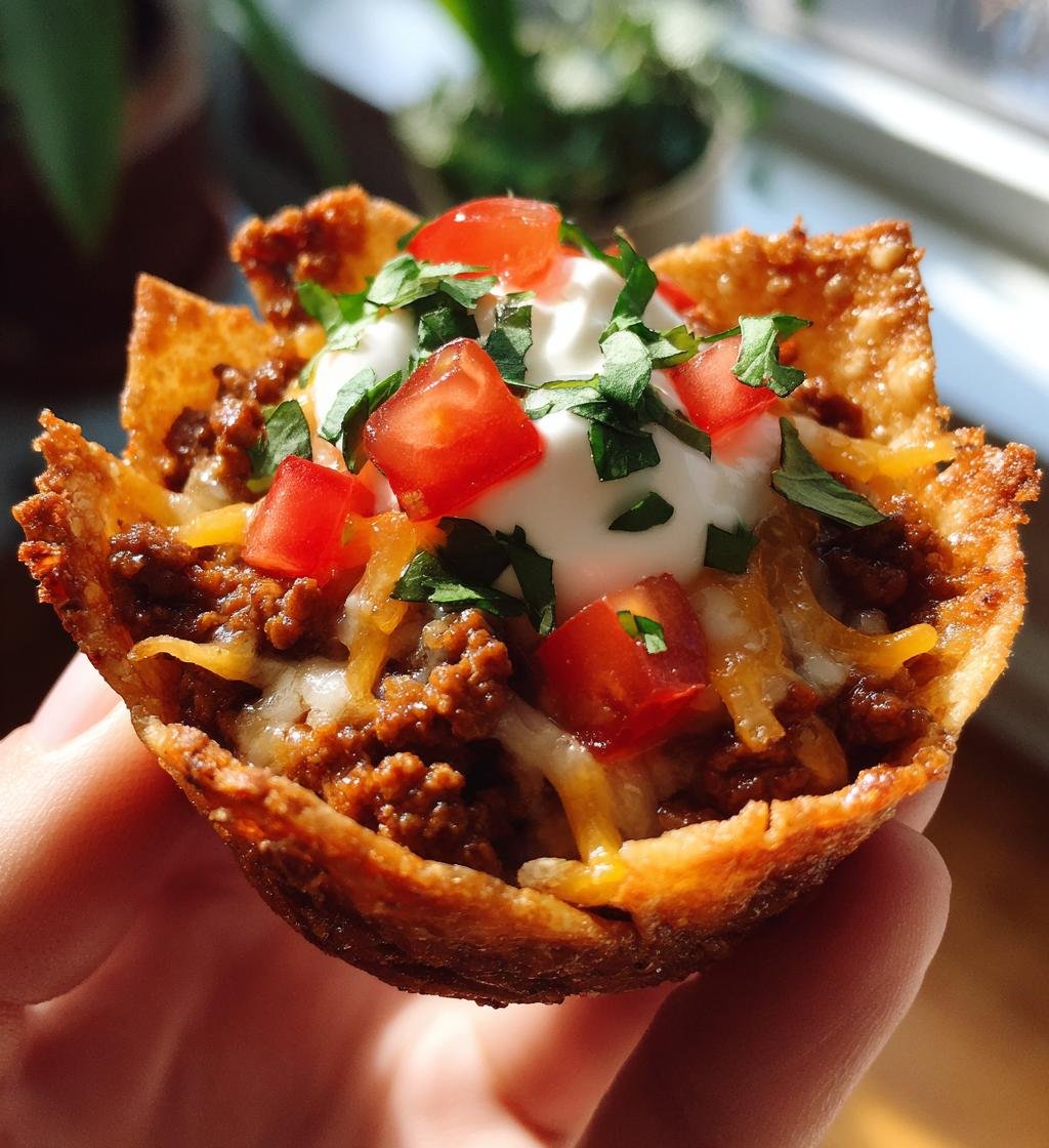 Mini Taco Cupcakes with Zesty Ground Beef and Cheese