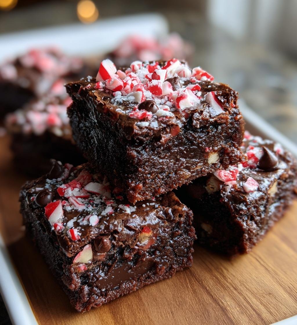 One Bowl Peppermint Brownies