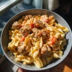 One-Pan White Cheddar Ranch Sausage Magic Pasta
