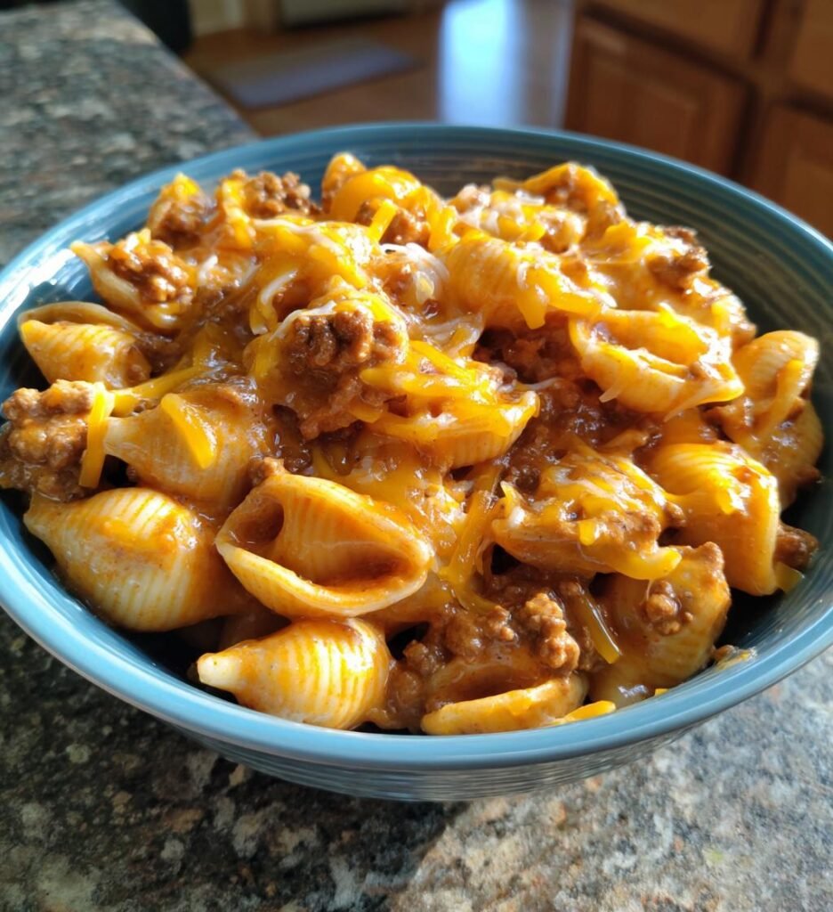 One-Pot Creamy Beef and Shells