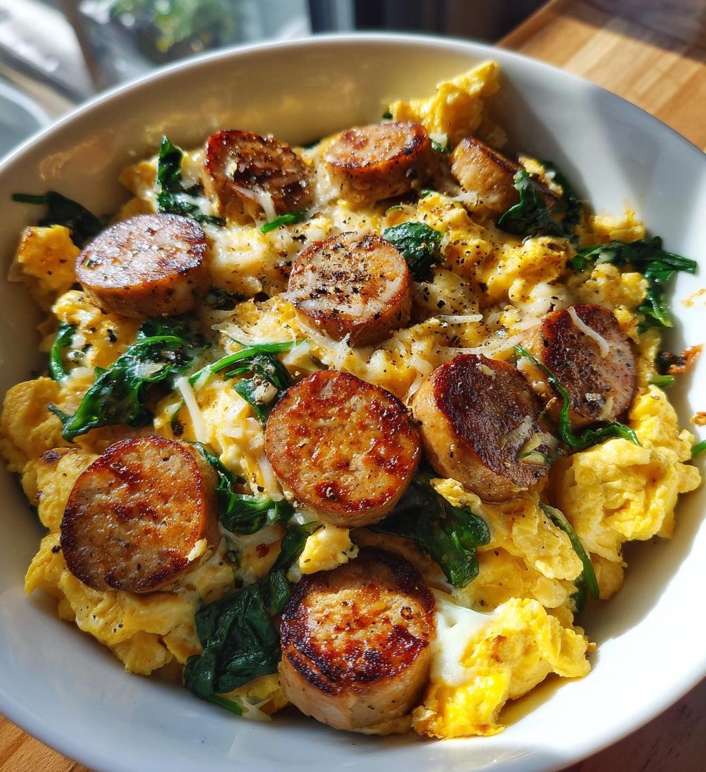 Protein-Packed Scrambled Eggs with Chicken Sausage - detail 1