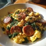 Protein-Packed Scrambled Eggs with Chicken Sausage