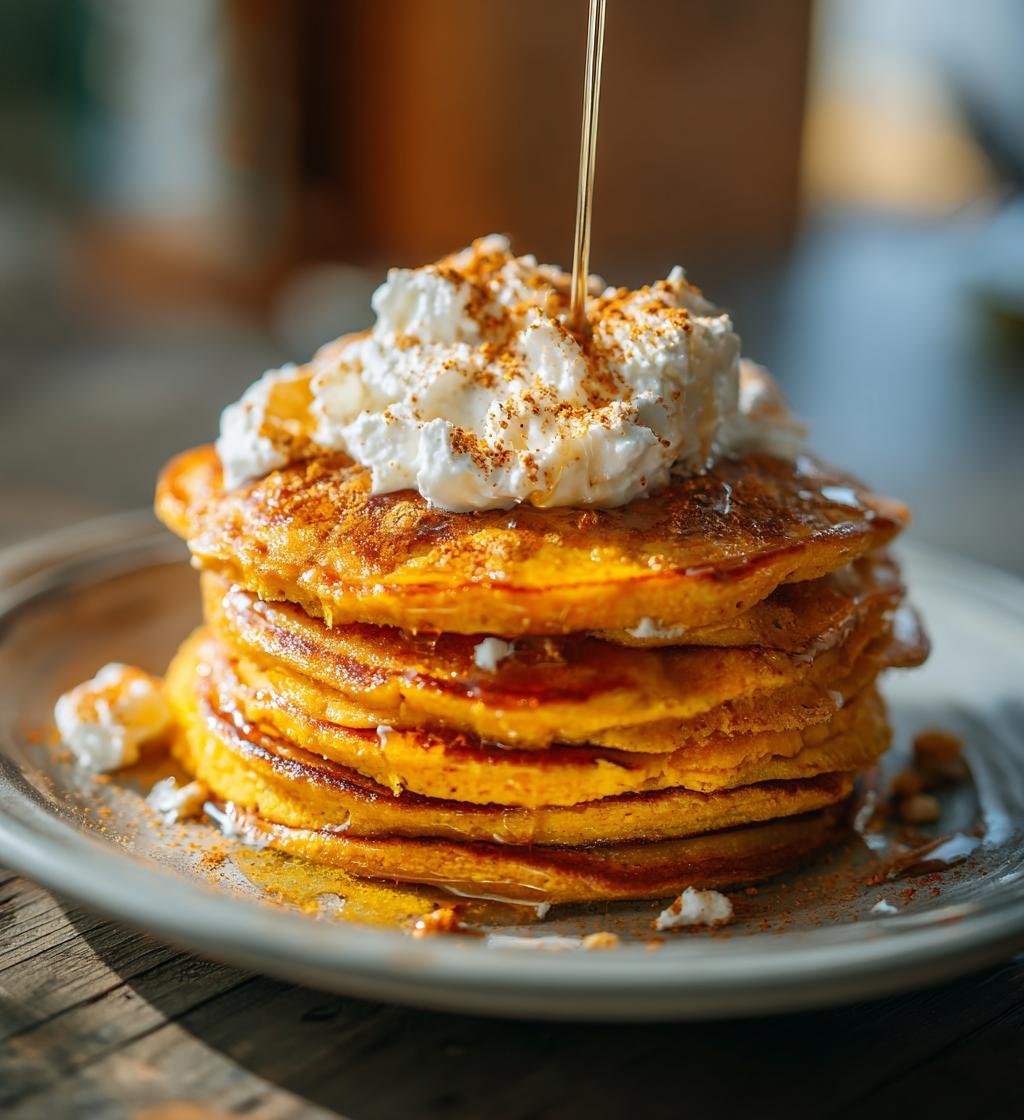 Pumpkin Cottage Cheese Pancakes - detail 1