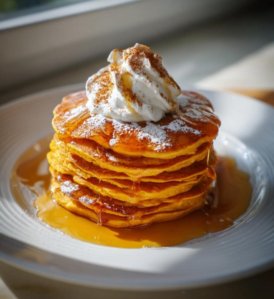 Pumpkin Cottage Cheese Pancakes