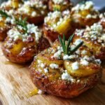 QuICk Smashed Greek Potatoes with Feta and Rosemary