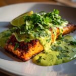 Quick Baked Cajun Salmon with Avocado Lime Sauce