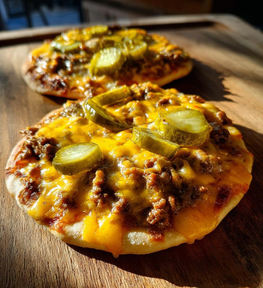 Quick and Easy Cheeseburger Flatbreads - detail 1